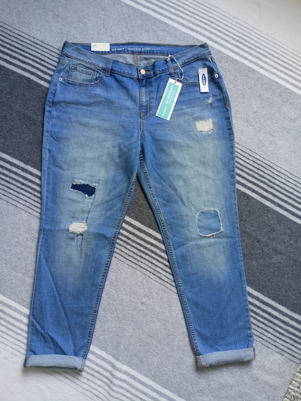 Old Navy Women's Distressed Boyfriend Jeans - Blue